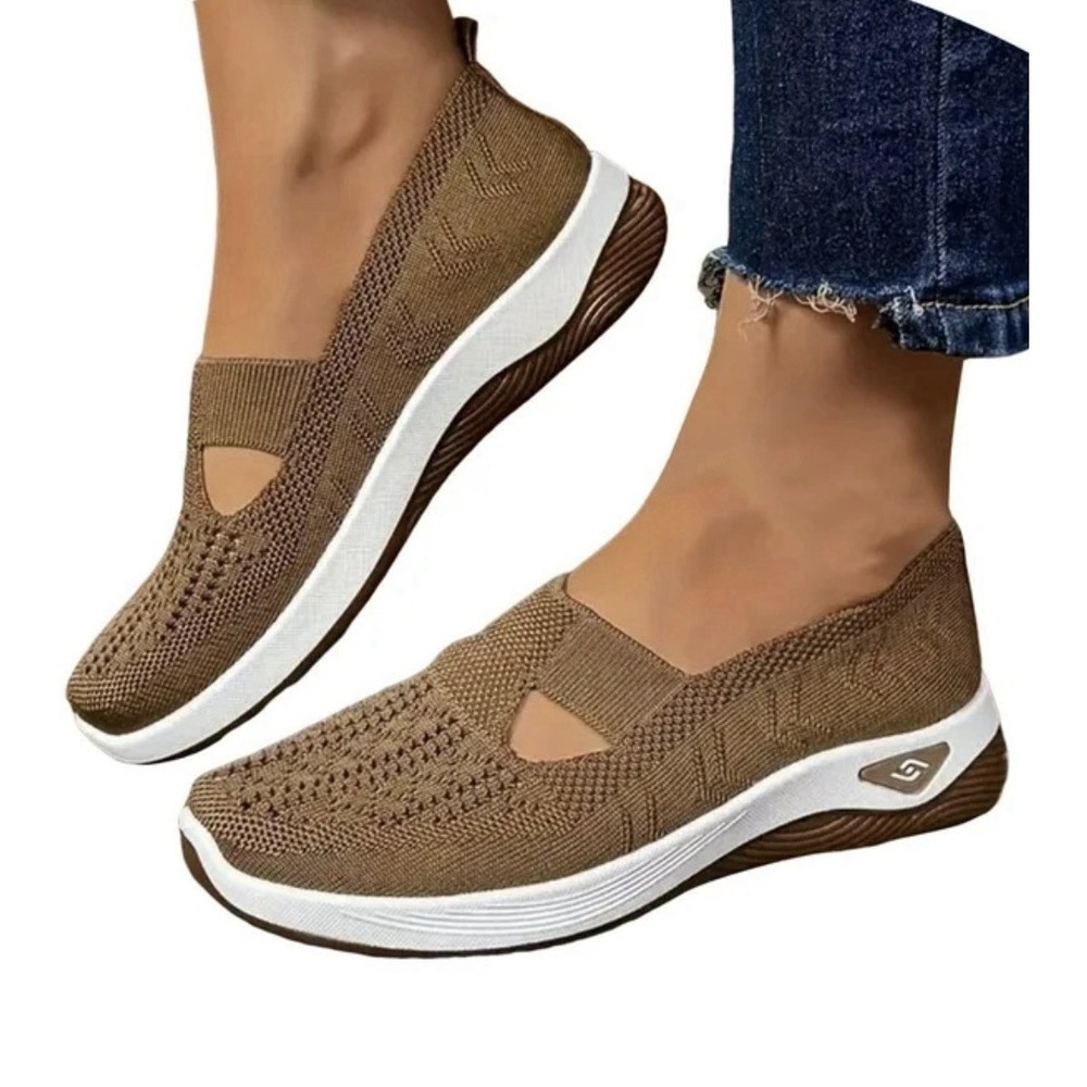 Women'S Woven Orthopedic Breathable Soft Shoes Go‎ Walking Slip on Diabetic Foam